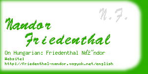 nandor friedenthal business card